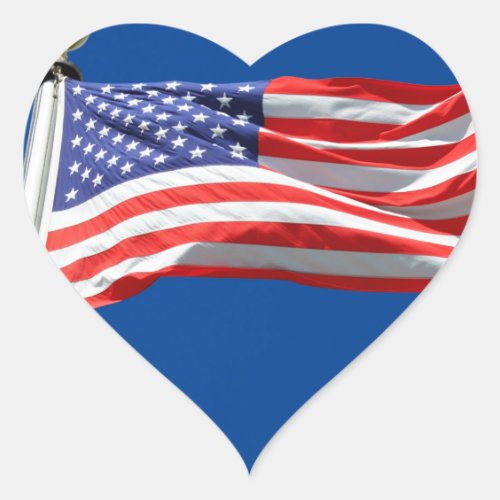 God Bless America American Flag Patriot Support Heart Sticker