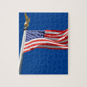 God Bless America, American Flag, Patriot Support Jigsaw Puzzle
