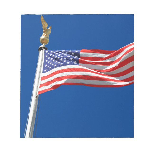God Bless America, American Flag, Patriot Support Notepad (Front)