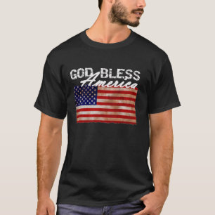 God Bless America American Flag  T-Shirt