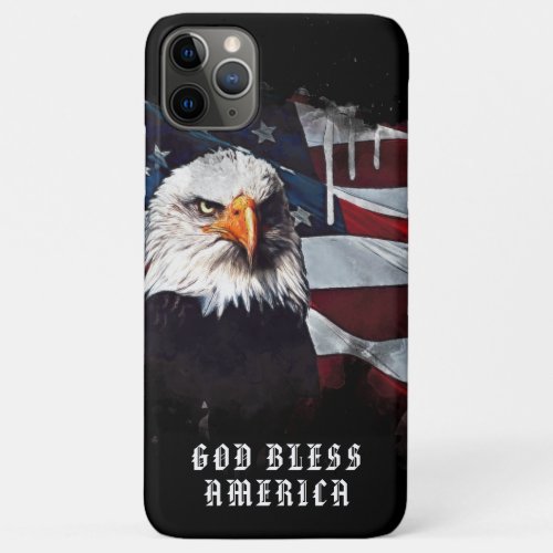  GOD BLESS AMERICA AP16  Patriotic Flag EAGLE iPhone 11 Pro Max Case