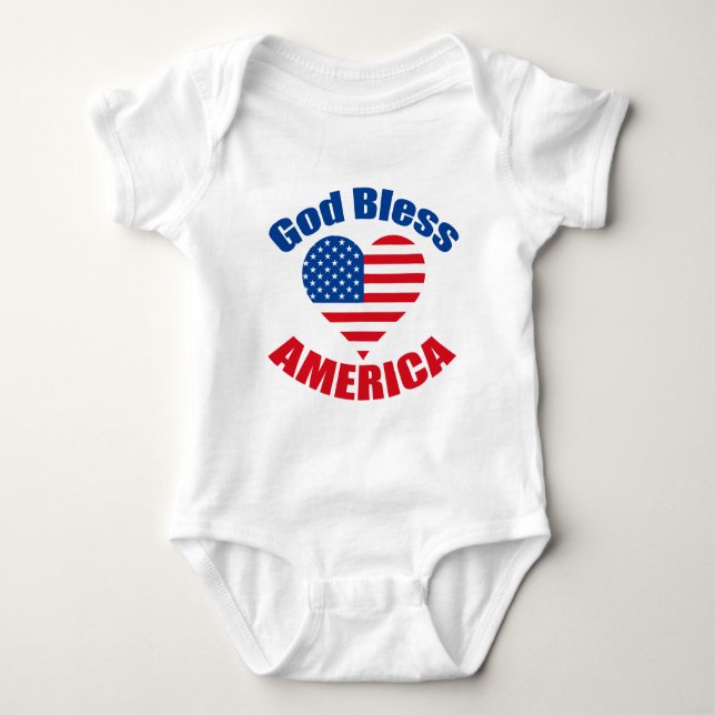 God Bless America Baby Bodysuit (Front)