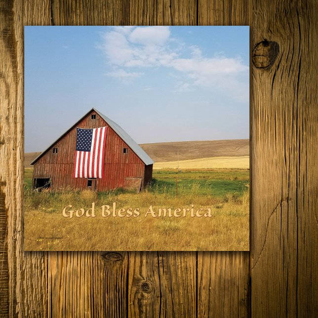 GOD BLESS AMERICA BARN FLAG AND FIELDS CANVAS PRINT (Creator Uploaded)