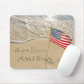 God Bless America Beach Mouse Pad