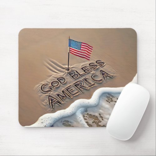God Bless America Beach Sign Mouse Pad