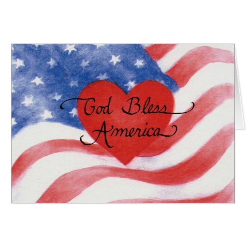 God Bless America Blank Any Occasion Greeting Card