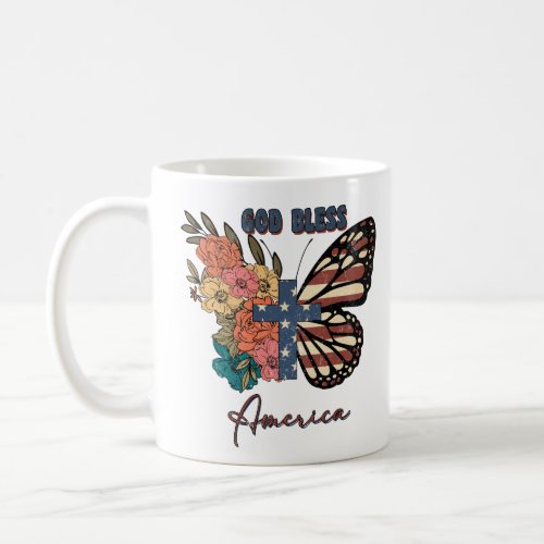 God Bless America Boho Independence Day Coffee Mug