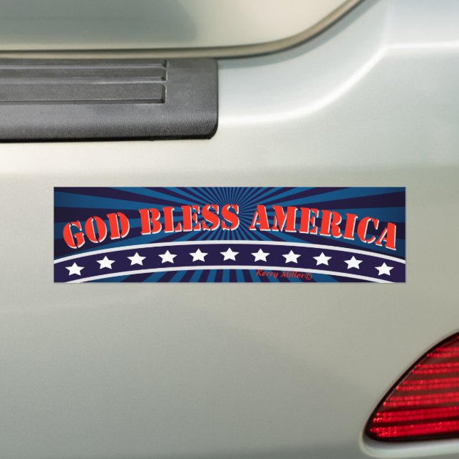 God Bless America Bumper Sticker (On Car)