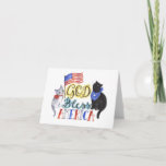 God Bless America Cats Card