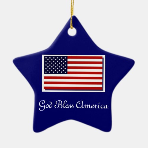 God Bless America Ceramic Ornament