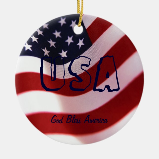 God bless America Ceramic Ornament (Front)