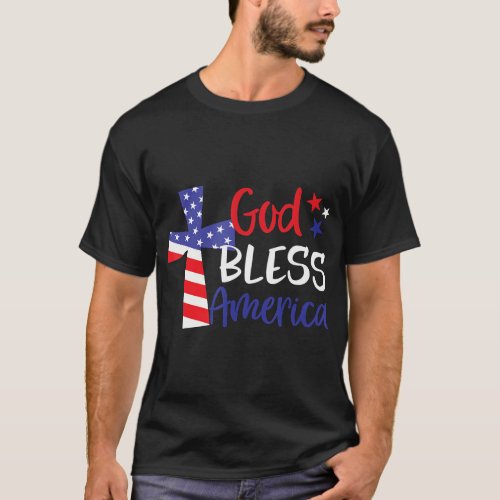 God Bless America Christian Religious American Fla T_Shirt