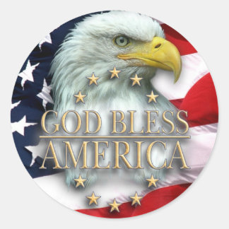 God Bless America Classic Round Sticker