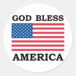 God Bless America Classic Round Sticker at Zazzle