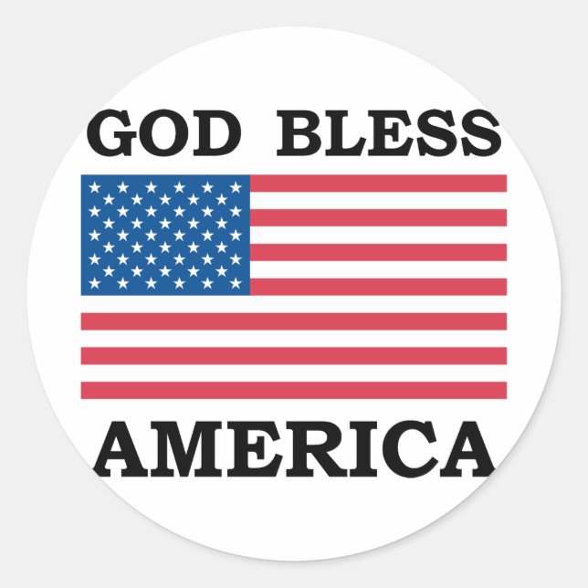 God Bless America Classic Round Sticker (Front)