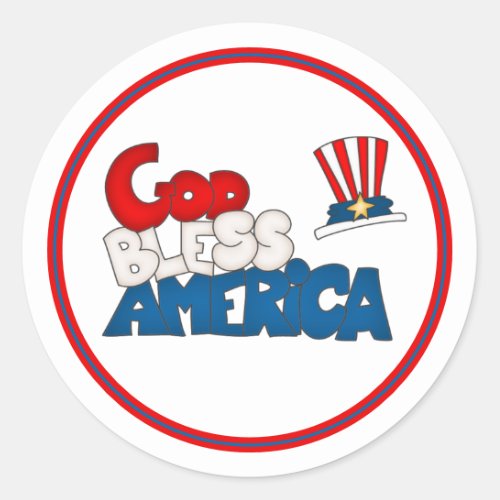 GOD BLESS AMERICA CLASSIC ROUND STICKER