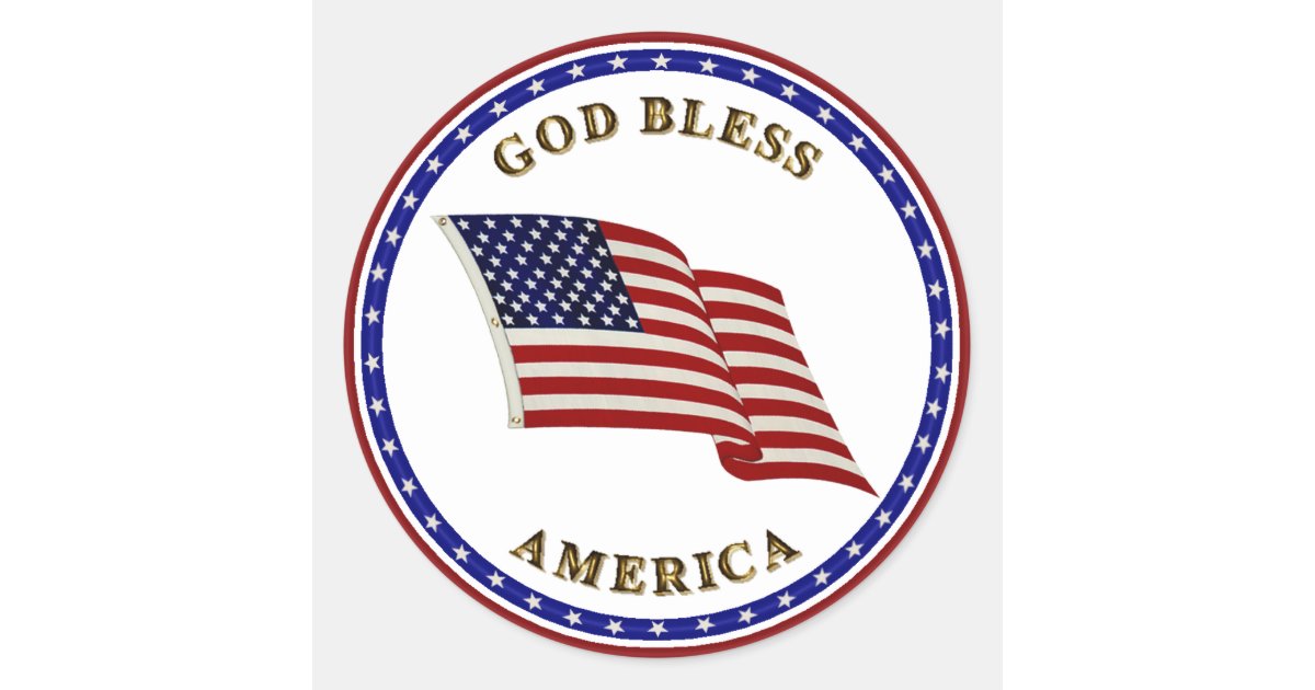 God Bless America Classic Round Sticker | Zazzle