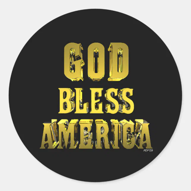 God Bless America Classic Round Sticker Zazzle