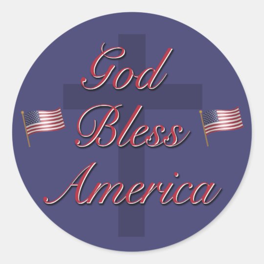 God Bless America Classic Round Sticker