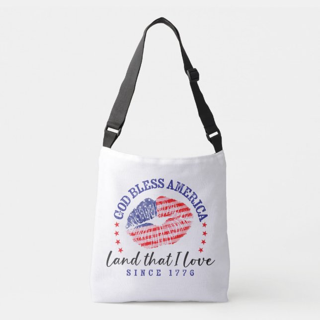 God Bless America - Crossbody Tote Bag (Front)