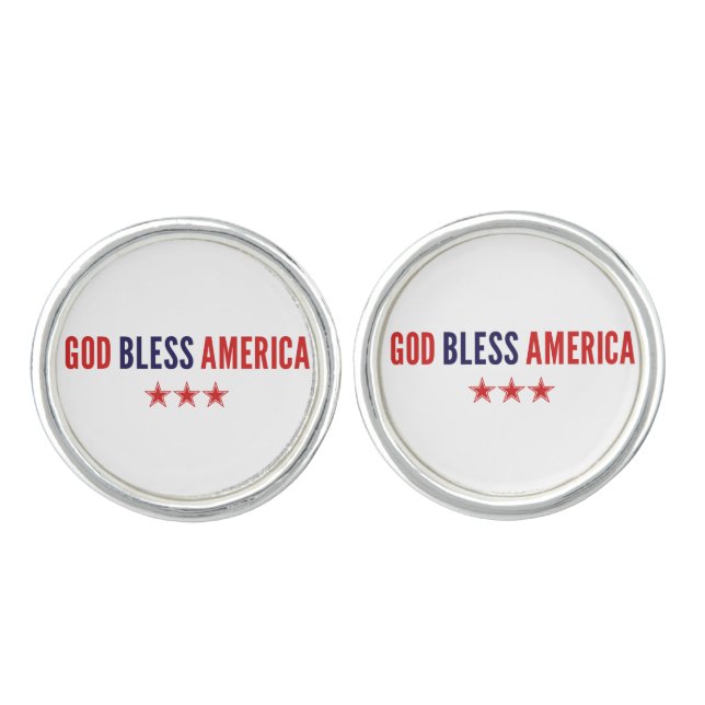 God Bless America Cufflinks (Front)