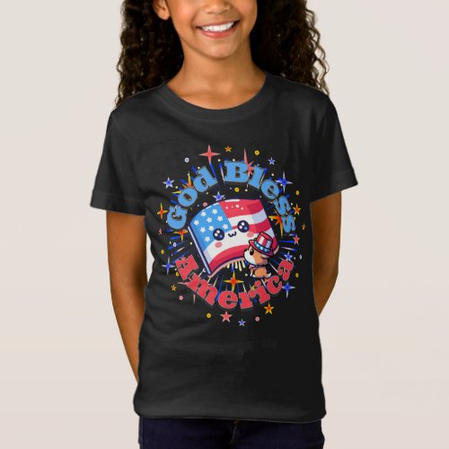 God Bless America Cute Corgi Celebration T_Shirt