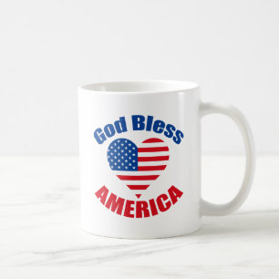 God Bless America Cute Patriotic Christian Coffee Mug