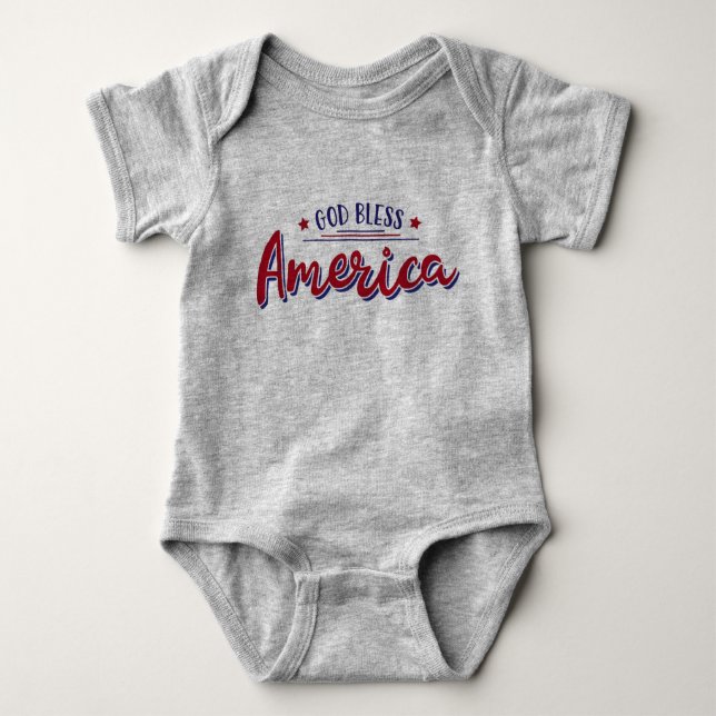 God Bless America Design Baby Bodysuit (Front)