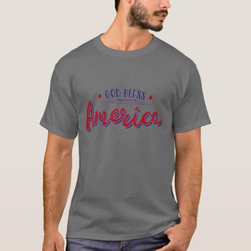 God Bless America Design Green T_Shirt