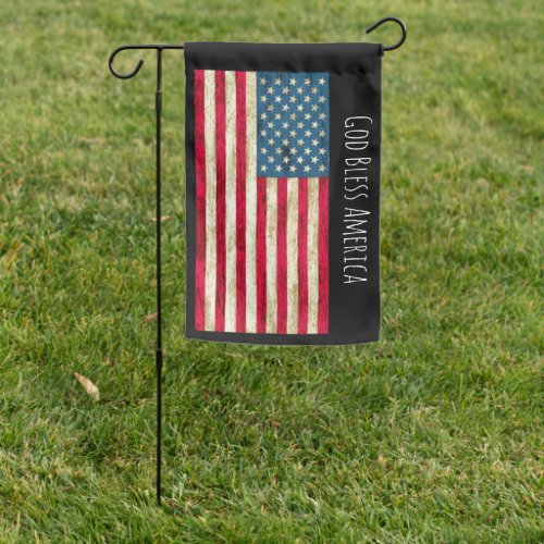 GOD Bless America distressed American garden flag