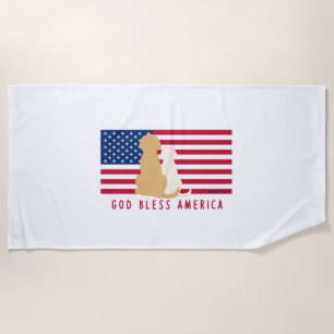 God Bless America Dog Bath  Towel