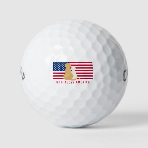 God Bless America Dog Golf Balls Set