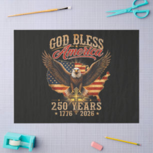 God Bless America Eagle 250 Years 1776 2026 Tissue Paper