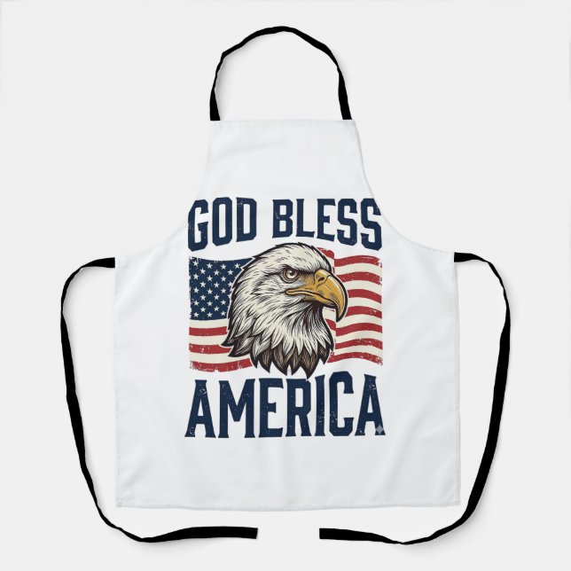 God Bless America Eagle Patriotic Vector Design_1 Apron (Front)