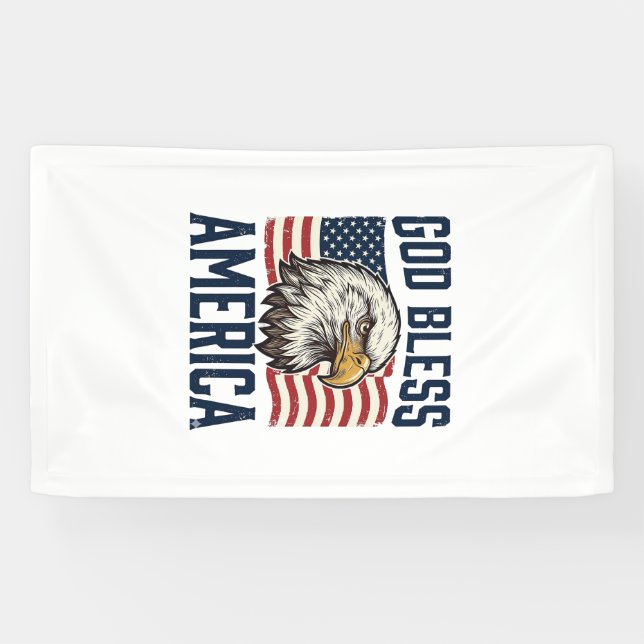 God Bless America Eagle Patriotic Vector Design_1 Banner (Horizontal)