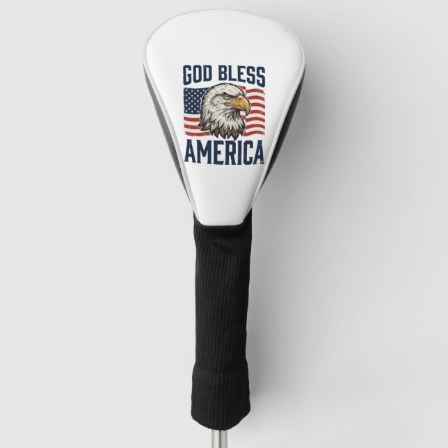 God Bless America Eagle Patriotic Vector Design_1 Golf Head Cover (Front)