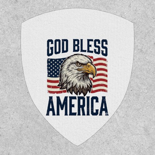 God Bless America Eagle Patriotic Vector Design_1 Patch