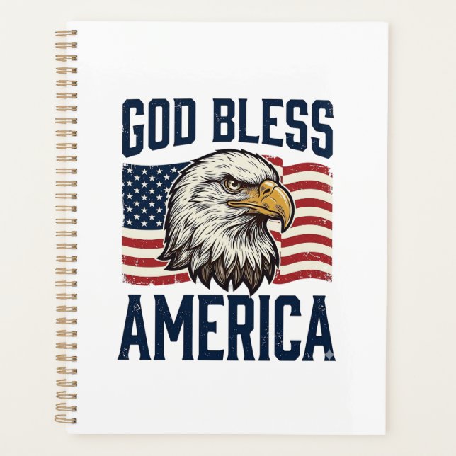 God Bless America Eagle Patriotic Vector Design_1 Planner (Front)