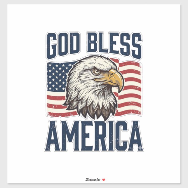 God Bless America Eagle Patriotic Vector Design_1 Sticker (Sheet)