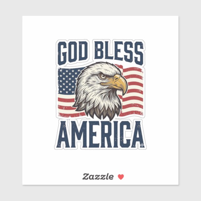 God Bless America Eagle Patriotic Vector Design_1 Sticker (Sheet)