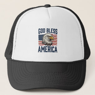 God Bless America Eagle Patriotic Vector Design_1 Trucker Hat