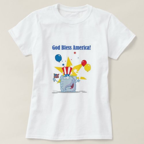 God Bless America Elephant T_Shirt