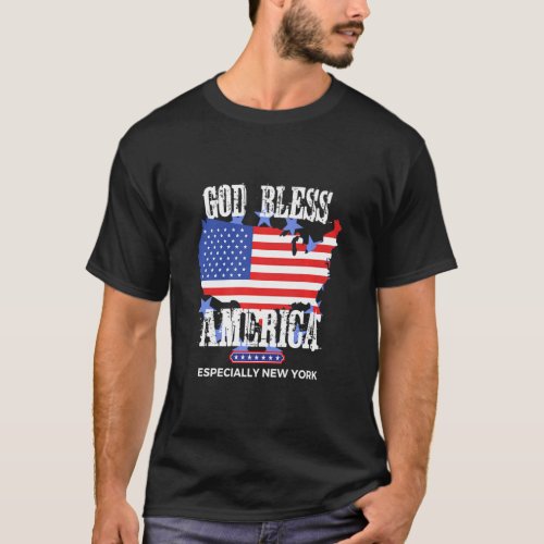 God Bless America Especially New_York US State Des T_Shirt