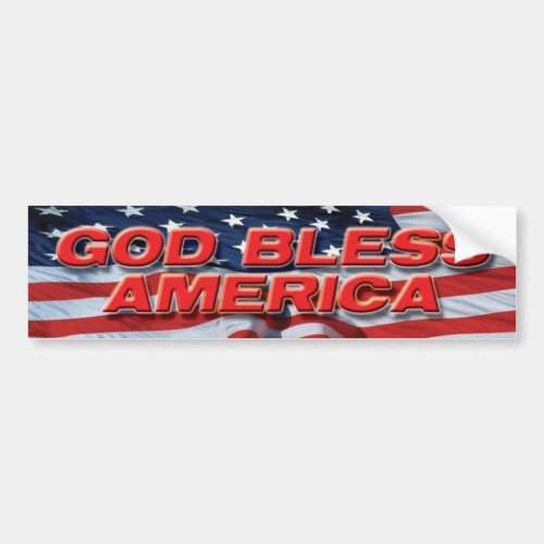 GOD BLESS AMERICA FLAG2 BUMPER STICKER