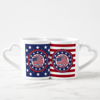 God Bless America Flag 1776-2026 Flag Coffee Mug Set