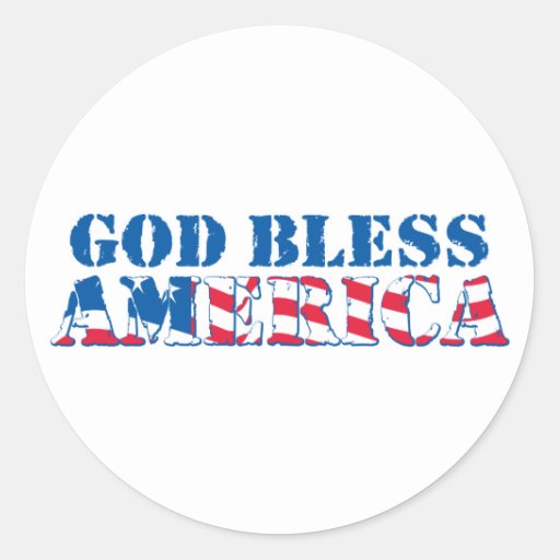 God Bless America (flag) Classic Round Sticker | Zazzle