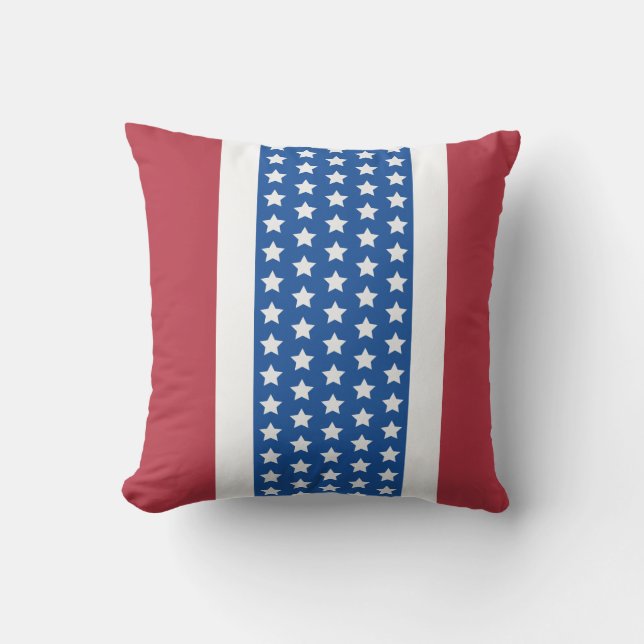 God Bless America Flag Outdoor Pillow (Front)