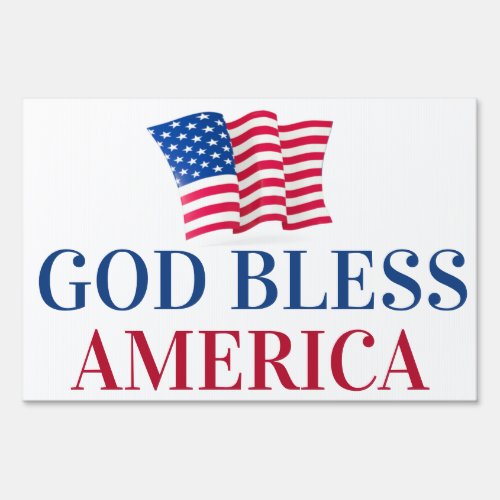 GOD BLESS AMERICA FLAG PATRIOTIC SIGN