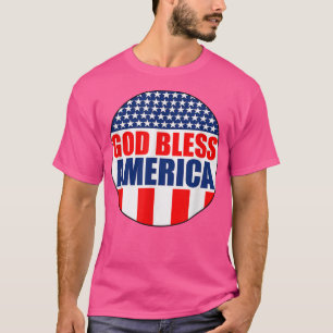 God Bless America Flag red white and blue with st T-Shirt