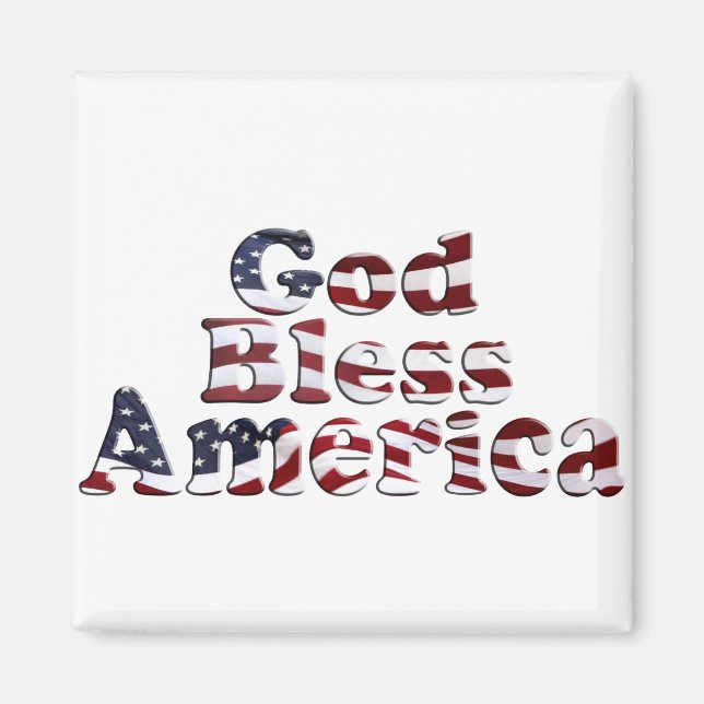 God Bless America Flag Text Design Magnet (Front)